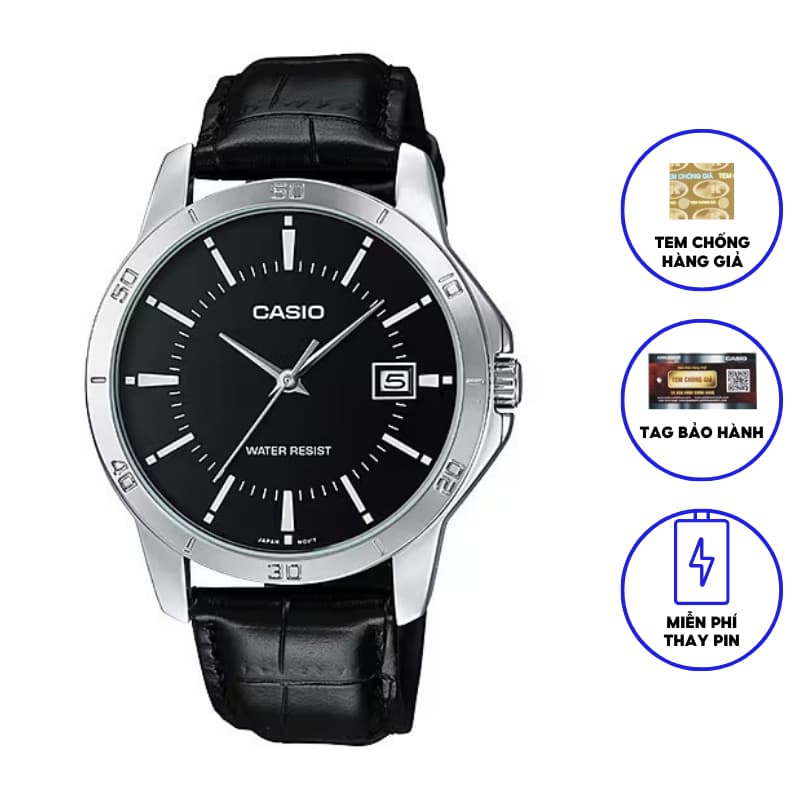 Đồng hồ nam dây da Casio MTP-V004L-1AUDF chính hãng